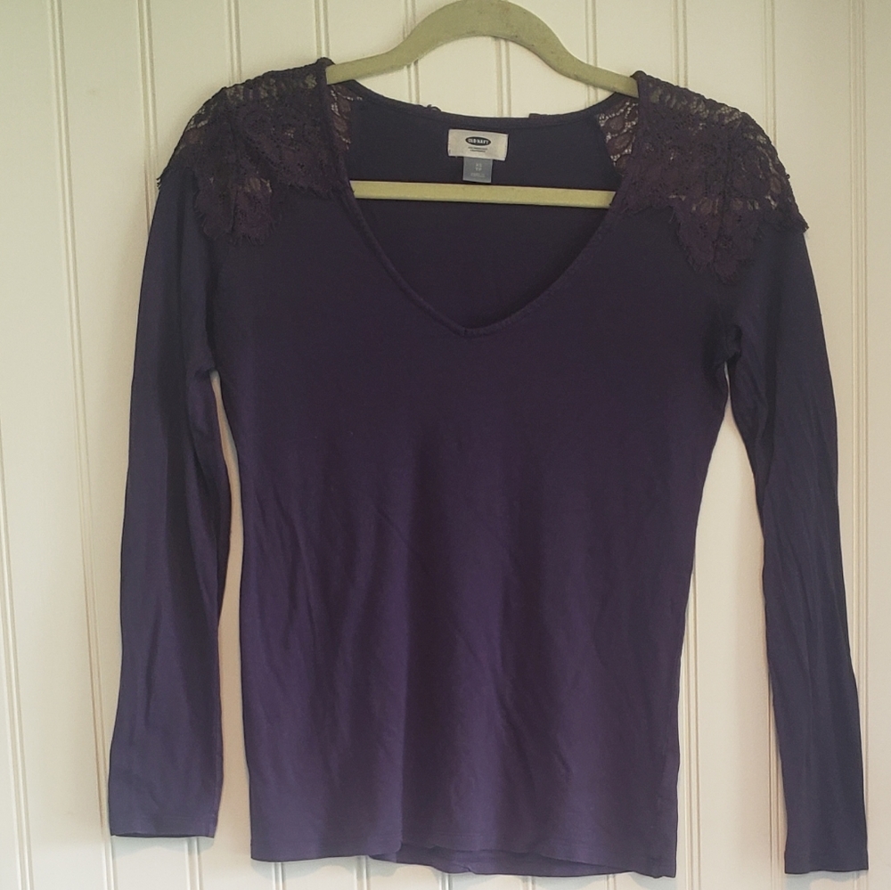 Old Navy Lace Shoulder Top
